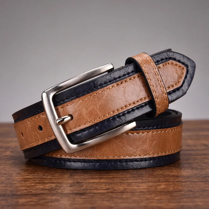 Darwin | Men's Belts - Color:Khaki/Dark Blue;Length:39.4 inches (100 cm)