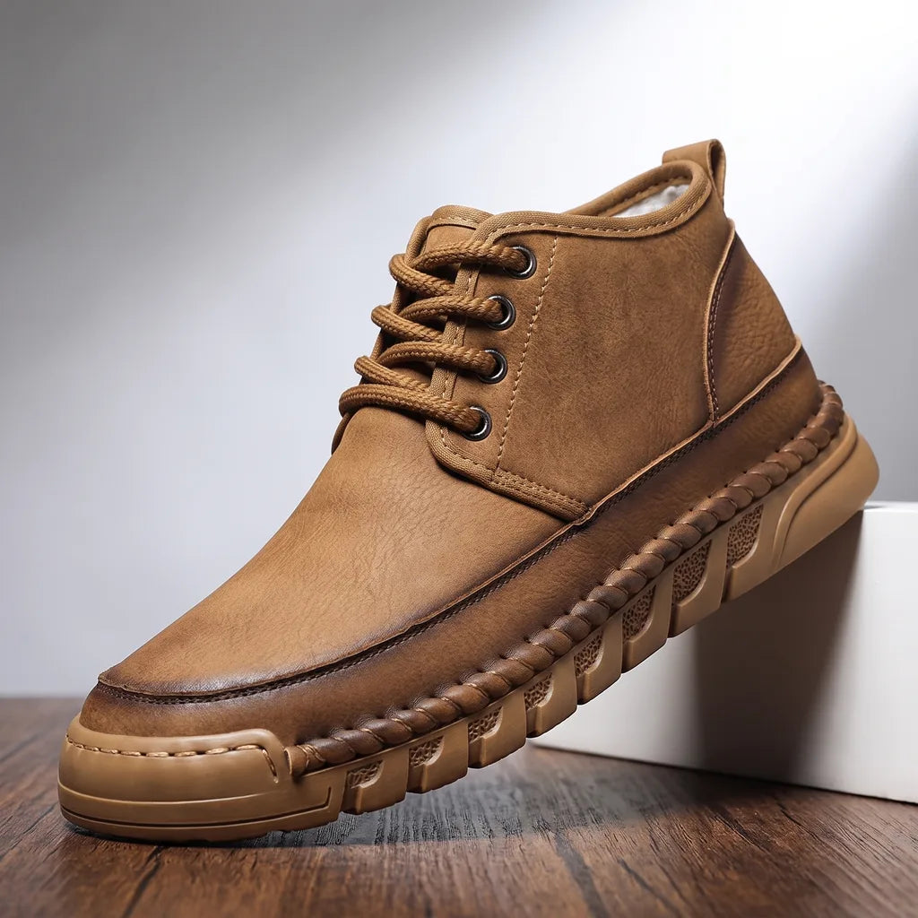 Men's Brown Davidson Miles Leather Sneakers