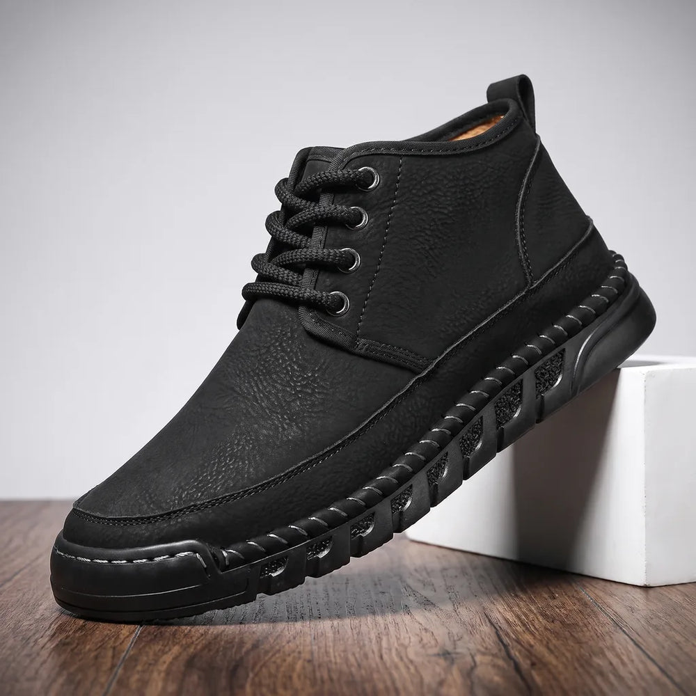 Men's Black Davidson Miles Leather Sneakers