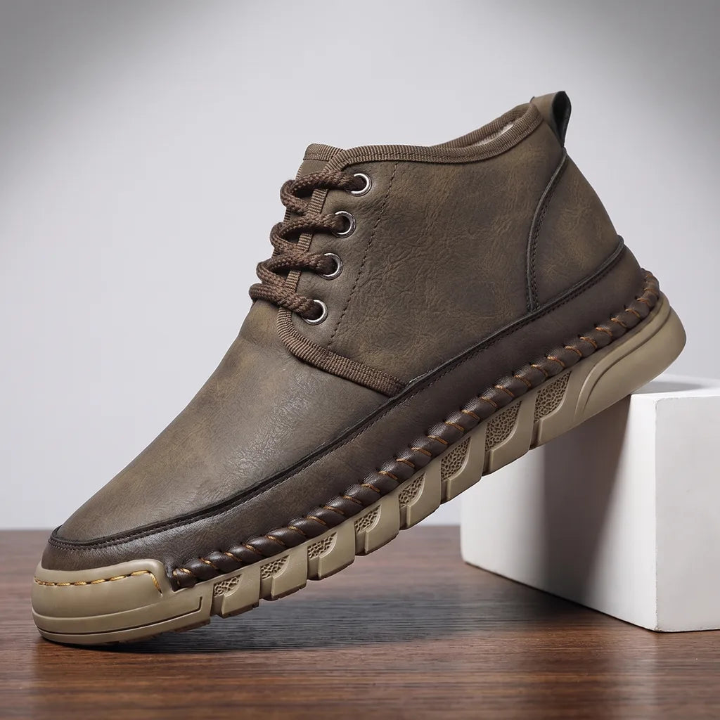 Men's Dark Brown Davidson Miles Leather Sneakers