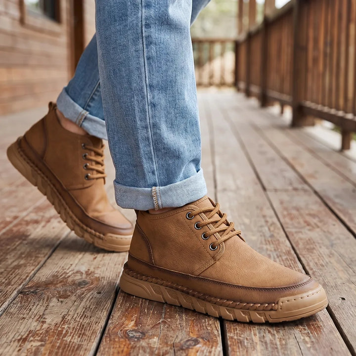Men's Brown Davidson Miles Leather Sneakers