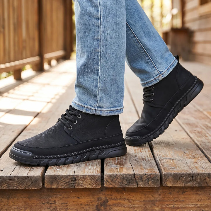 Men's Black Davidson Miles Leather Sneakers