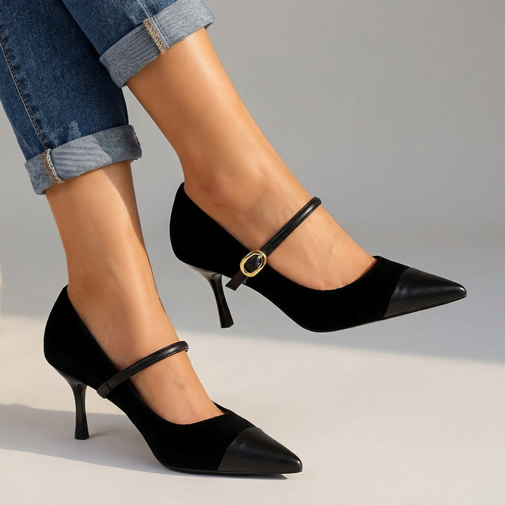 Davina Pointed Pumps - Color:Black;Size:35