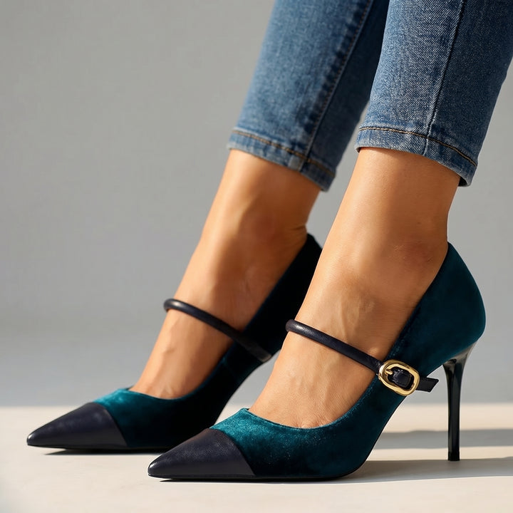 Davina Pointed Pumps - Color:Royal Blue;Size:35