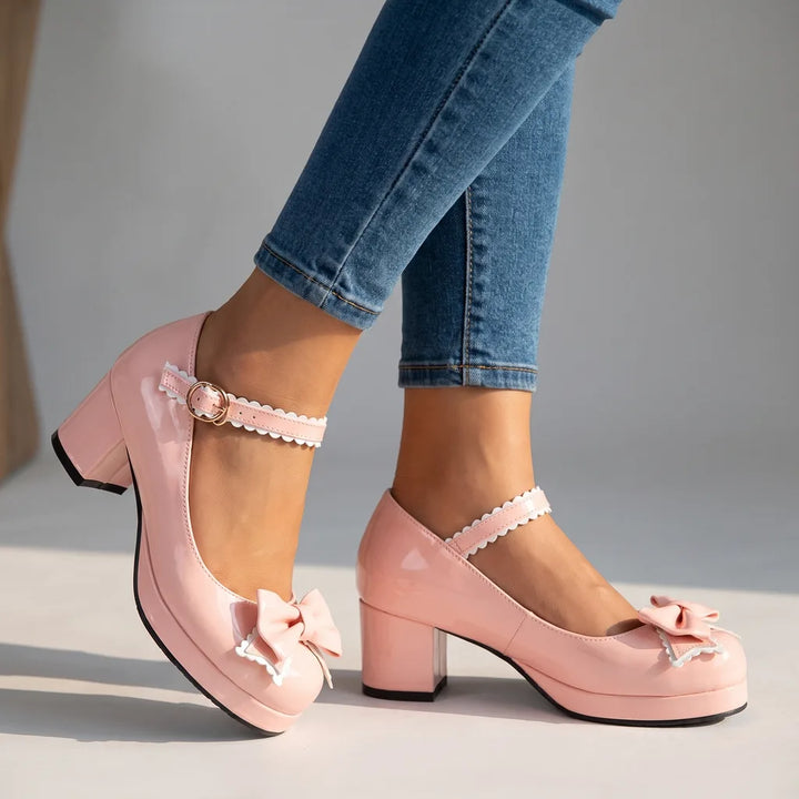 Davina | Women's Mary Jane Heels - Color:Pink;Size:35