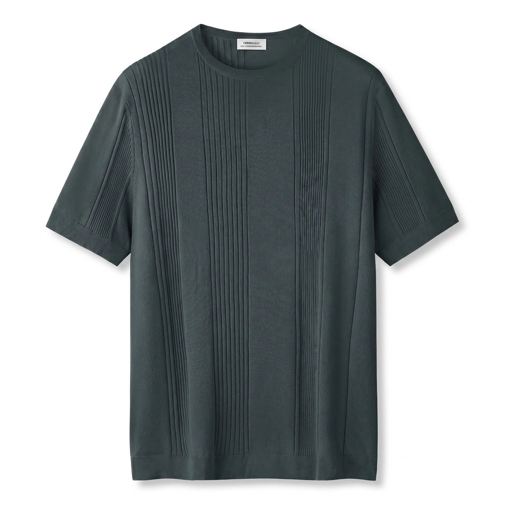 Dawson Striped Tee - Color:Dark Gray;Size:S