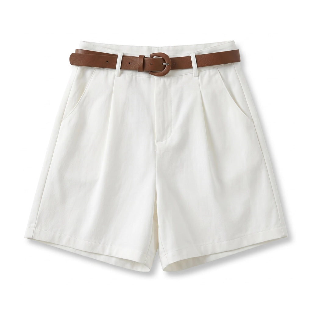 Delilah High Waist Shorts - Color:White;Size:XS