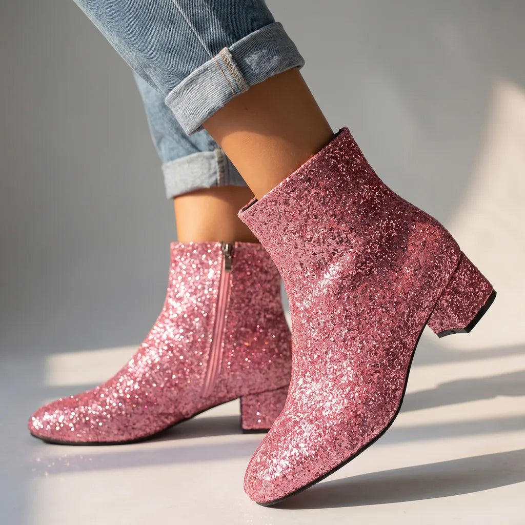 Delphina | Women's Fall Ankle Boots - Color:Pink;Size:36