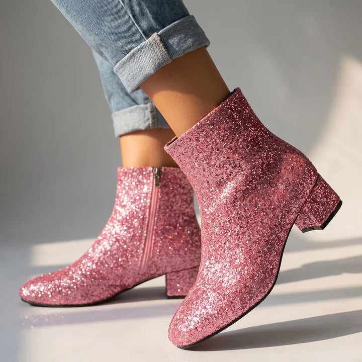 Delphina | Women's Fall Ankle Boots - Color:Pink;Size:36