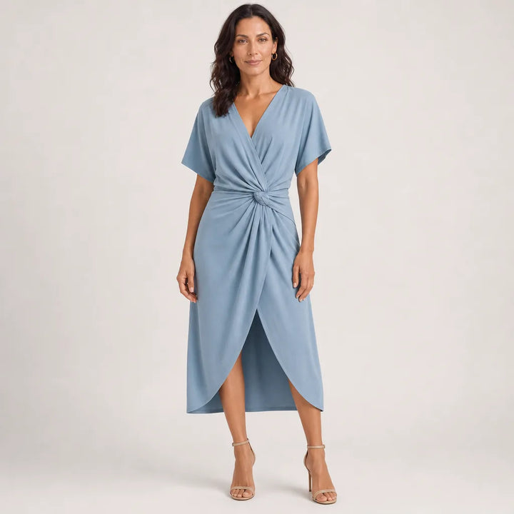 Women's Blue Vernon Slit Wrap Dress