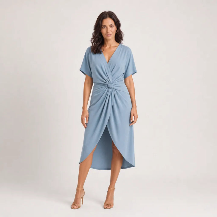 Women's Blue Vernon Slit Wrap Dress