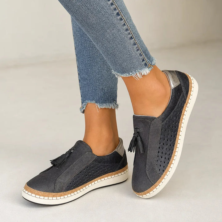 Delphine Tassel Slip-On Loafers - Color:Black;Size:35