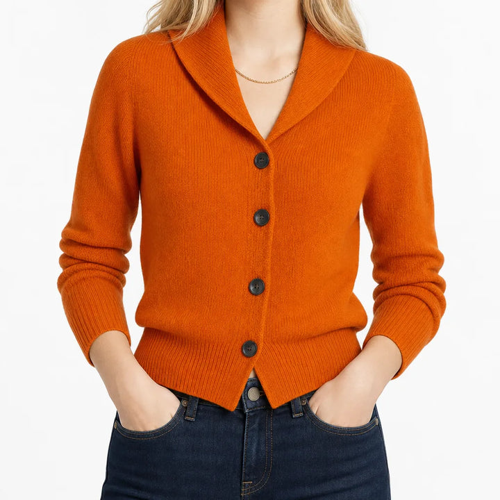 Delphine | Women's Cardigan Sweater - Color:Orange;Size:One Size