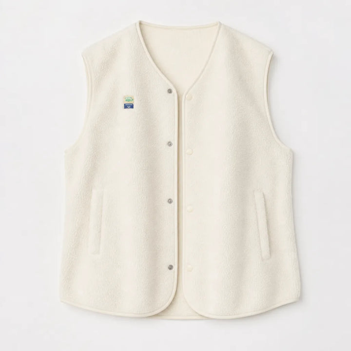 Delphine | Women's Fall Fleece Vest - Color:Beige;Size:XS