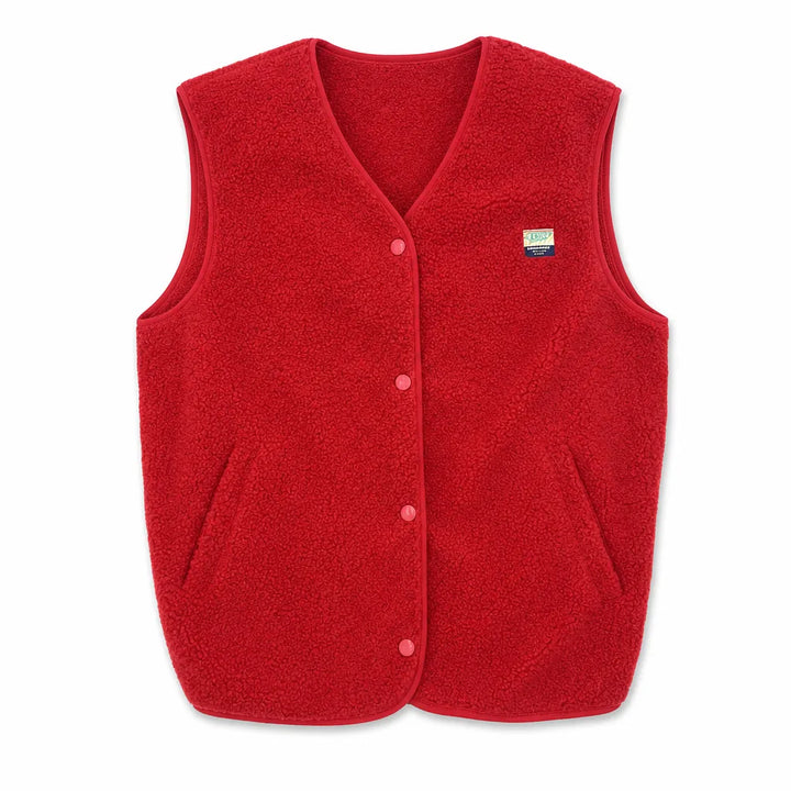 Delphine | Women's Fall Fleece Vest - Color:Red;Size:XS