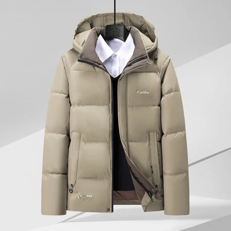 Denham | Men's Quilted Puffer Jacket - Color:Khaki;Size:L