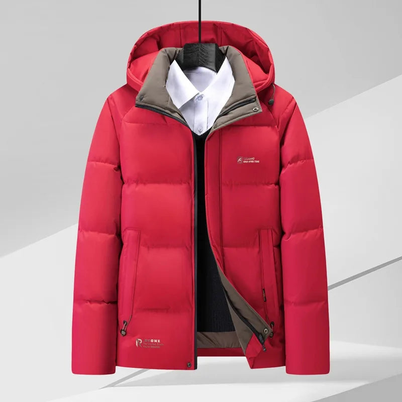 Denham | Men's Quilted Puffer Jacket - Color:Red;Size:L