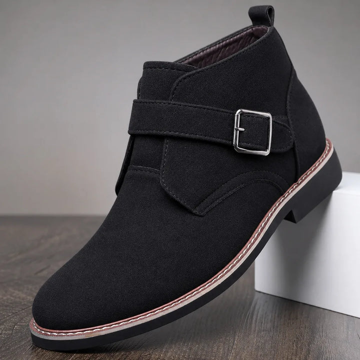Men's Black Josephine Buckle Ankle Boots