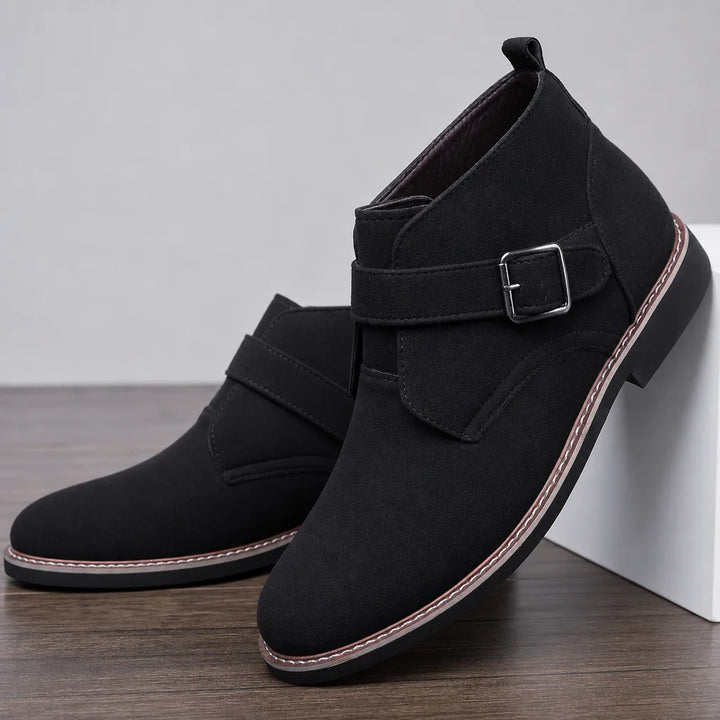 Derek | Men's Suede Ankle Boots - Color:Black;Size:39