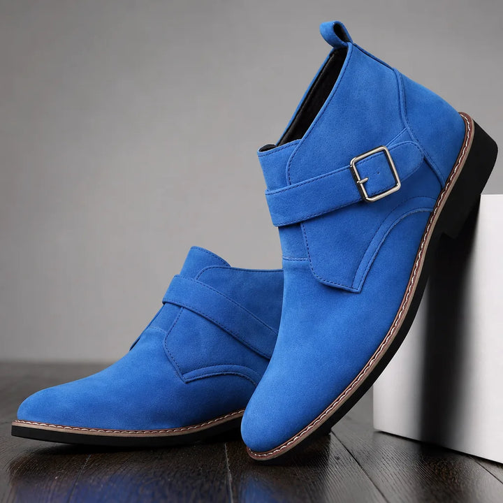 Derek | Men's Suede Ankle Boots - Color:Blue;Size:39