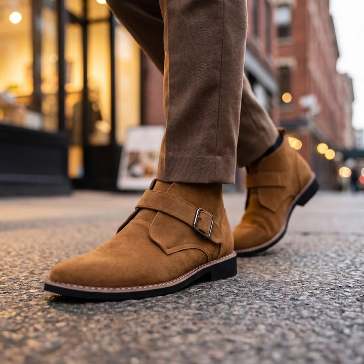 Men's Brown Josephine Buckle Ankle Boots