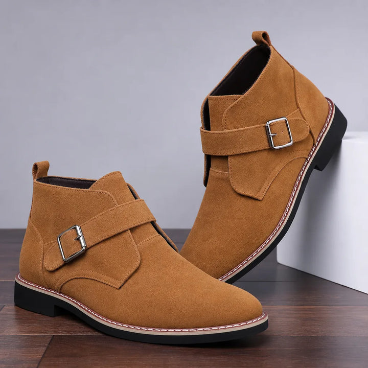 Derek | Men's Suede Ankle Boots - Color:Brown;Size:39