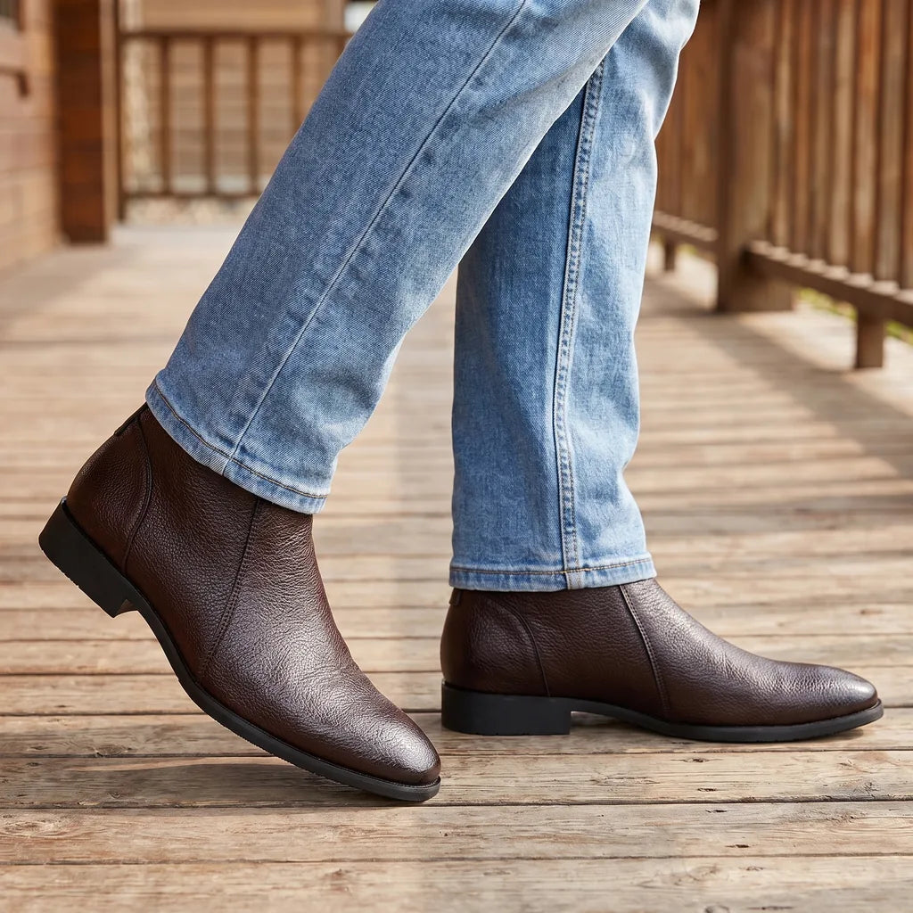 Men's Red Carlisle Side Zip Boots