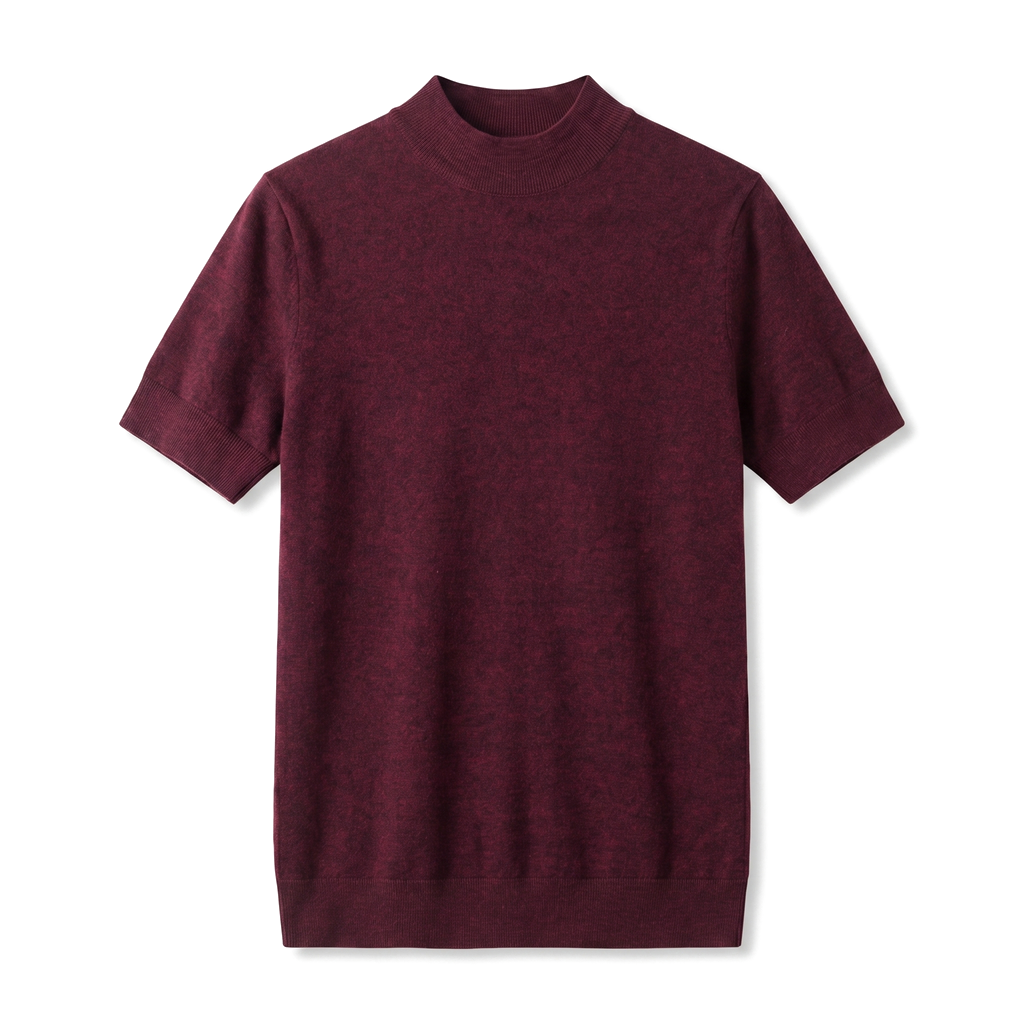 Devon Wool Knit Tee - Color:Burgundy;Size:105