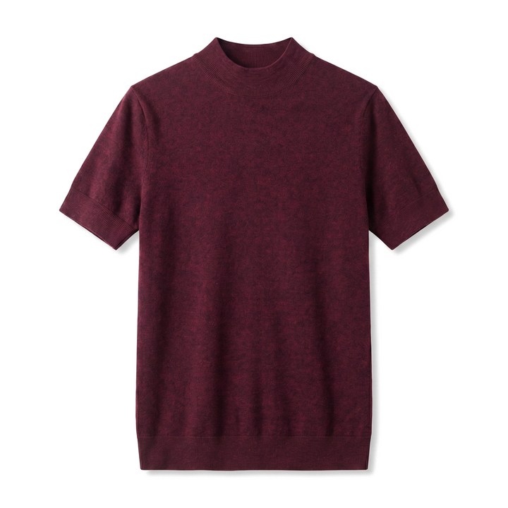 Devon Wool Knit Tee - Color:Burgundy;Size:105