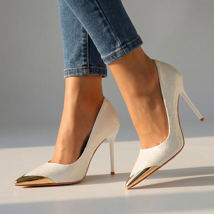 Diana Pointed Pumps - Color:White;Size:35