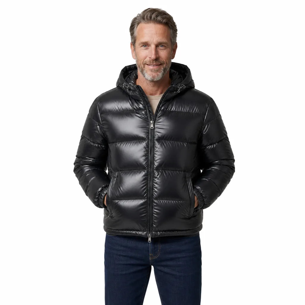 Men's Black Dominic Padded Hooded Jacket