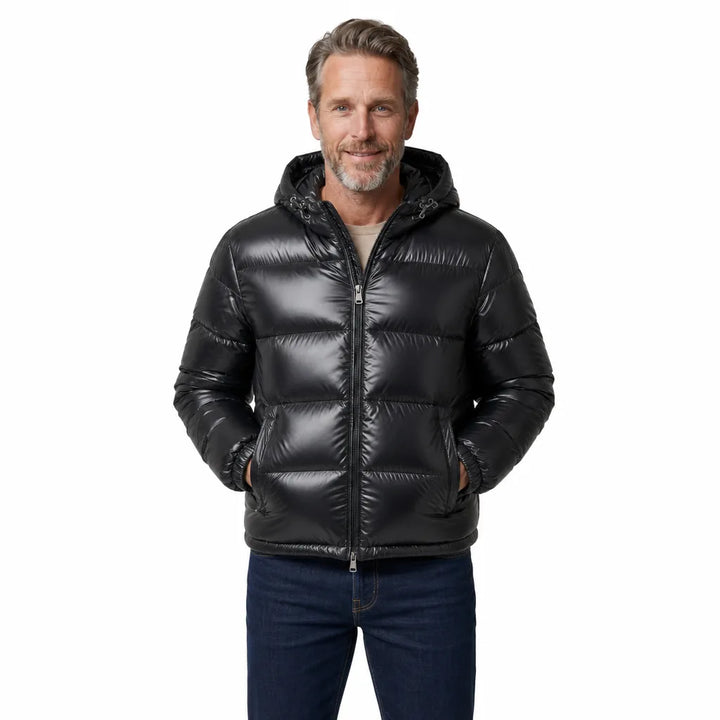 Men's Black Dominic Padded Hooded Jacket