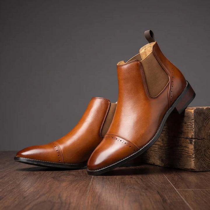 Donovan Pointed Toe Boots - Color:Brown;Size:38
