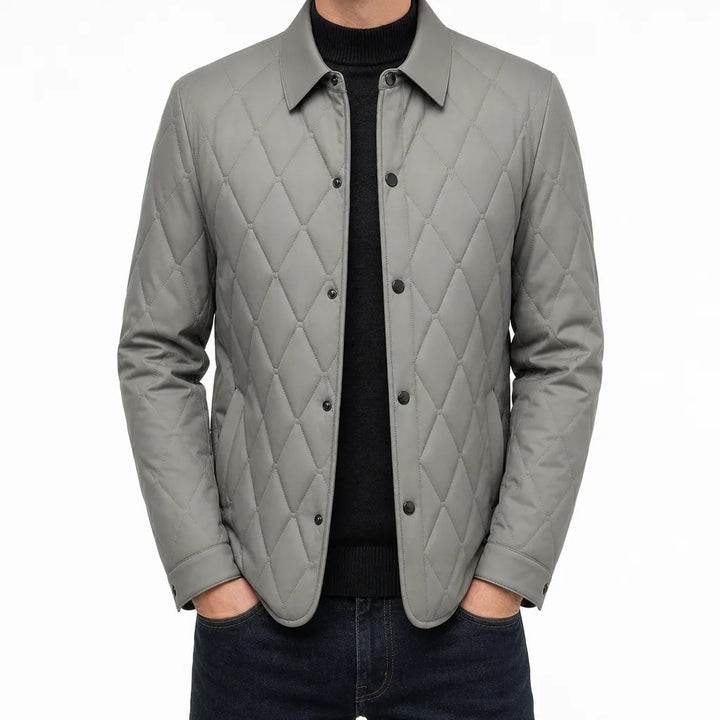 Dorian | Stylish Fall Quilted Jacket - Color:Beige;Size:S