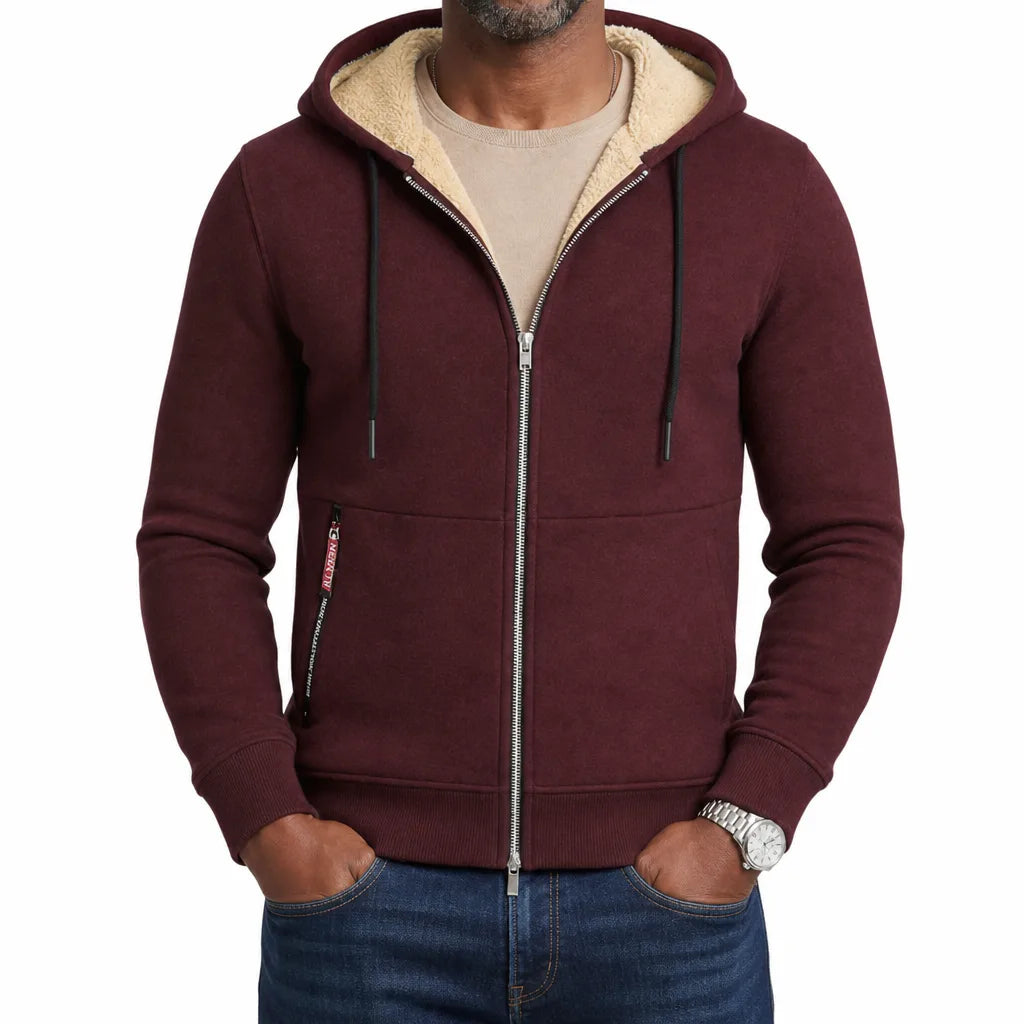 Douglas Full Zip Hoodie - Color:Red;Size:XS