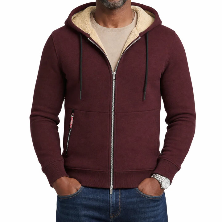 Douglas Full Zip Hoodie - Color:Red;Size:XS