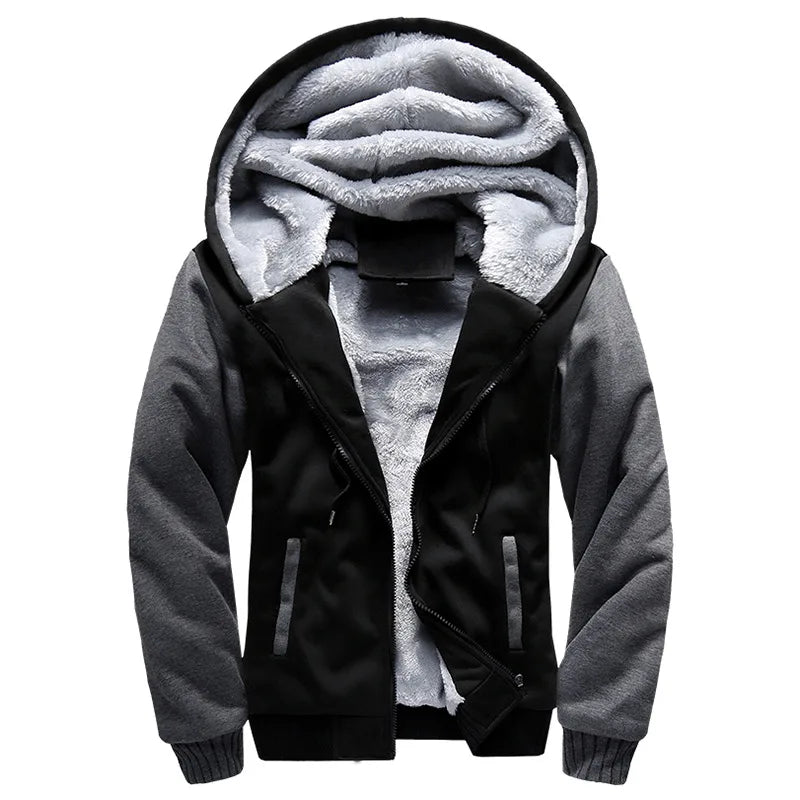 Drew | Men's Hooded Fleece Jacket - Size:XS;Color:Black