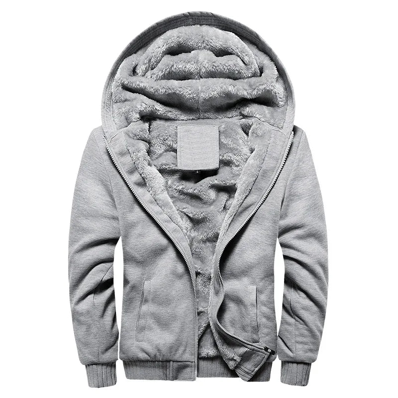 Drew | Men's Hooded Fleece Jacket - Size:XS;Color:Grey