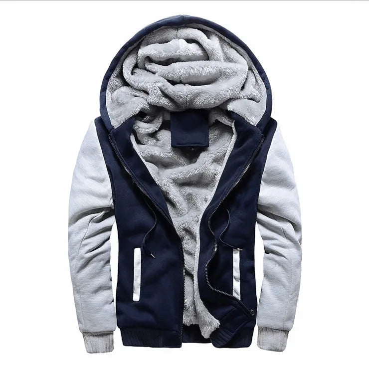 Drew | Men's Hooded Fleece Jacket - Size:XS;Color:Navy Blue