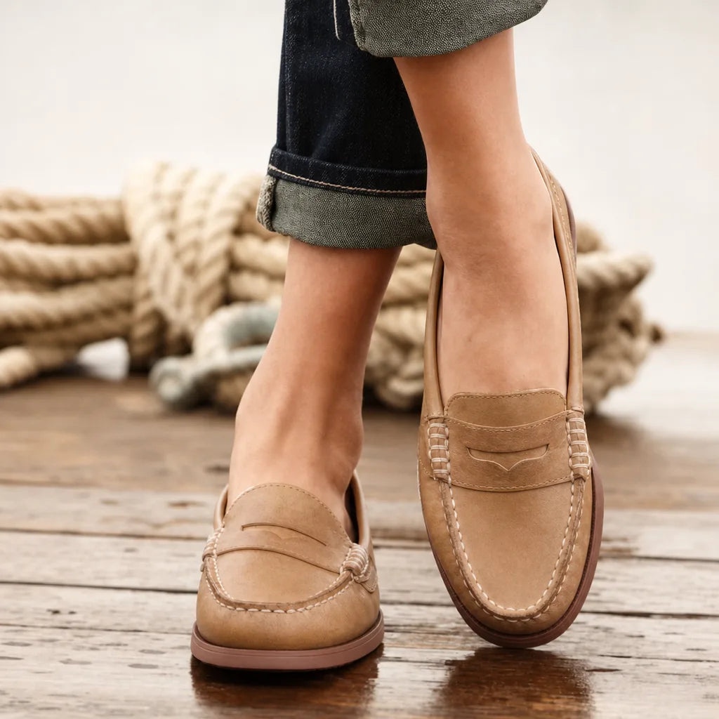 Duffy | Women's Orthopedic Loafers  - Color:Khaki;Size:34