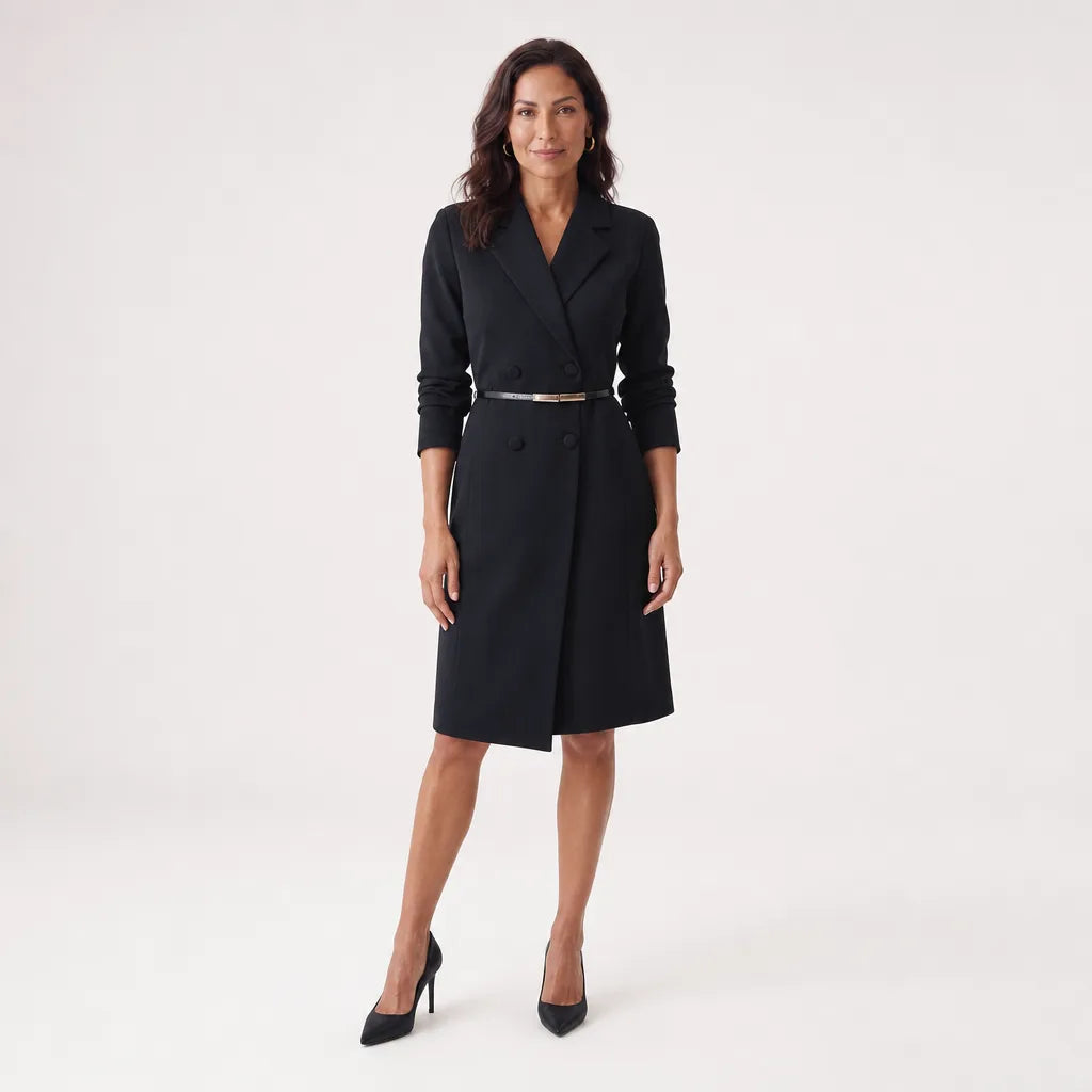 Dulcie Belted Blazer Dress - Color:Black;Size:XS