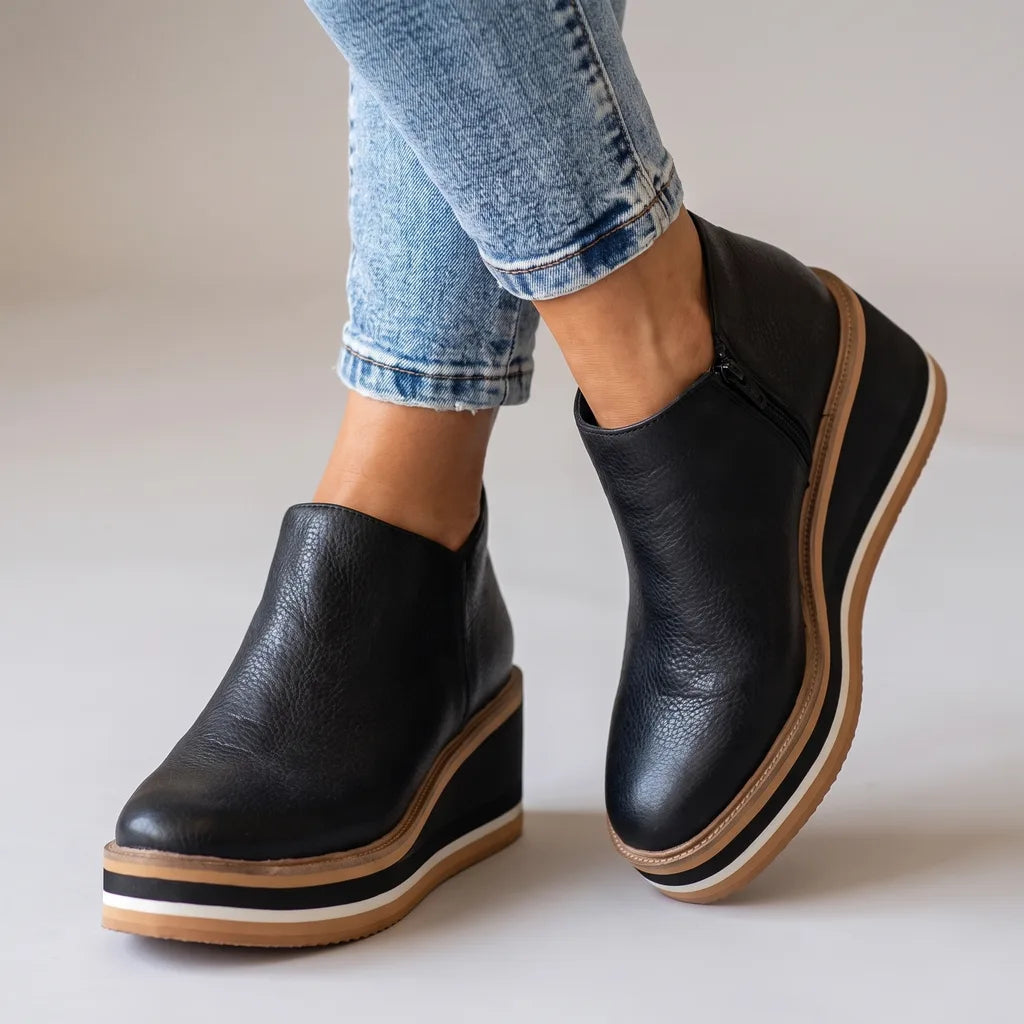 Edith | Women's Waterproof Boots with Heels - Color:Black;Size:35
