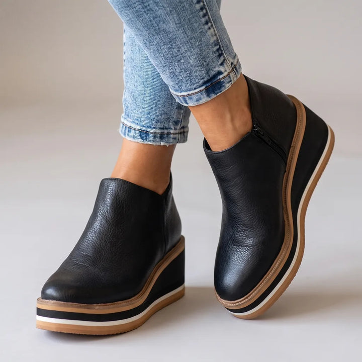 Edith | Women's Waterproof Boots with Heels - Color:Black;Size:35