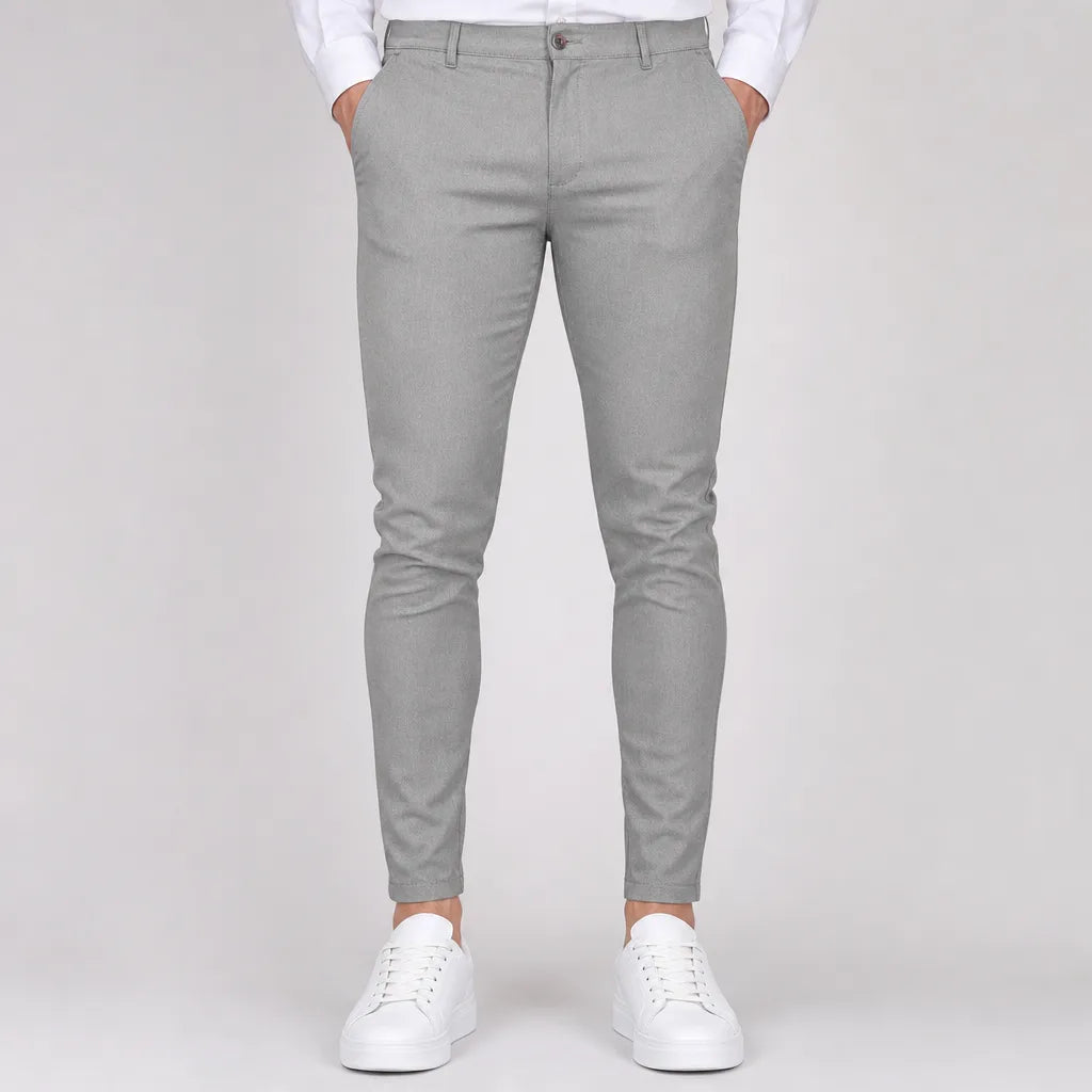 Edmund | Men's Slim Black Dress Pants - Color:Gray;Size:S