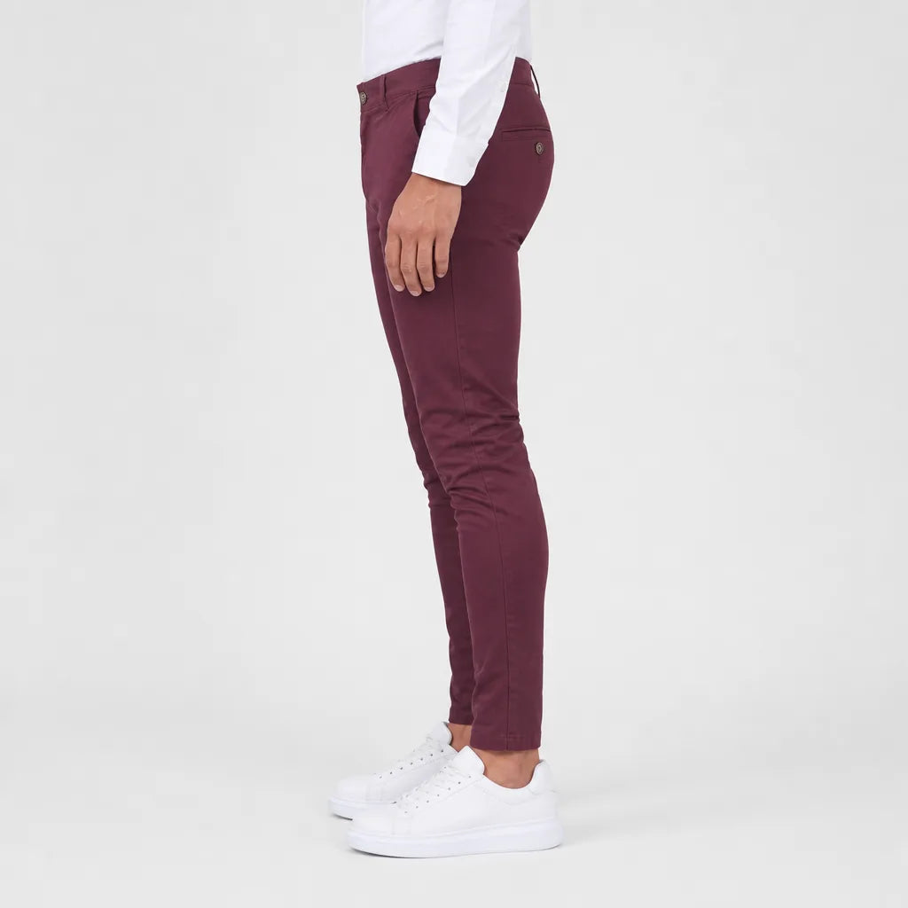 Men's Red Edmund Slim Dress Pants
