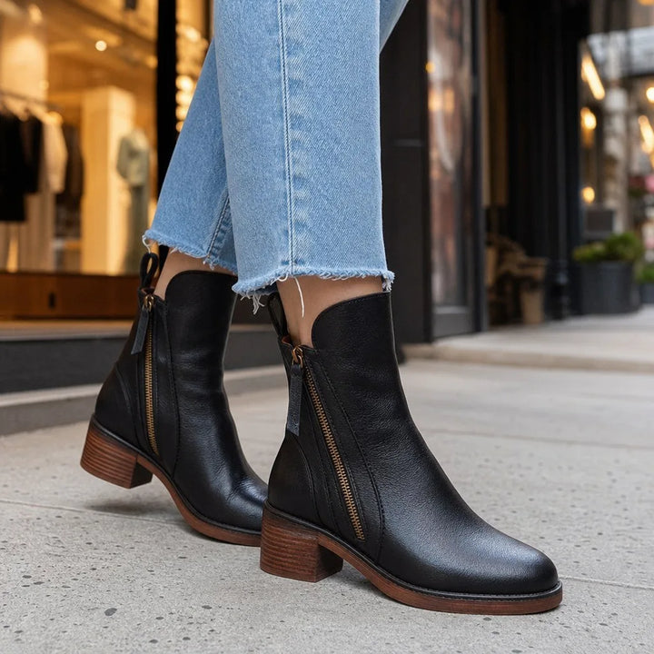 Women's Black Woodward Heeled Combat Boots