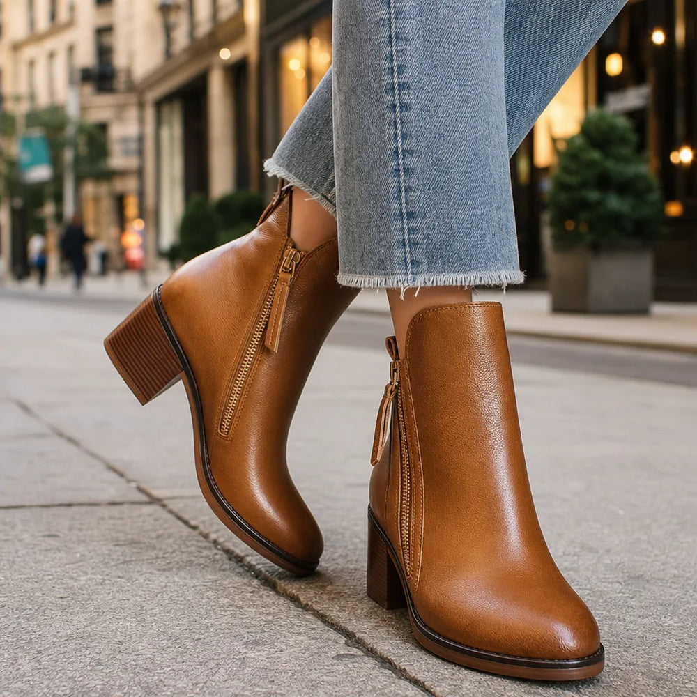 Women's Brown Woodward Heeled Combat Boots