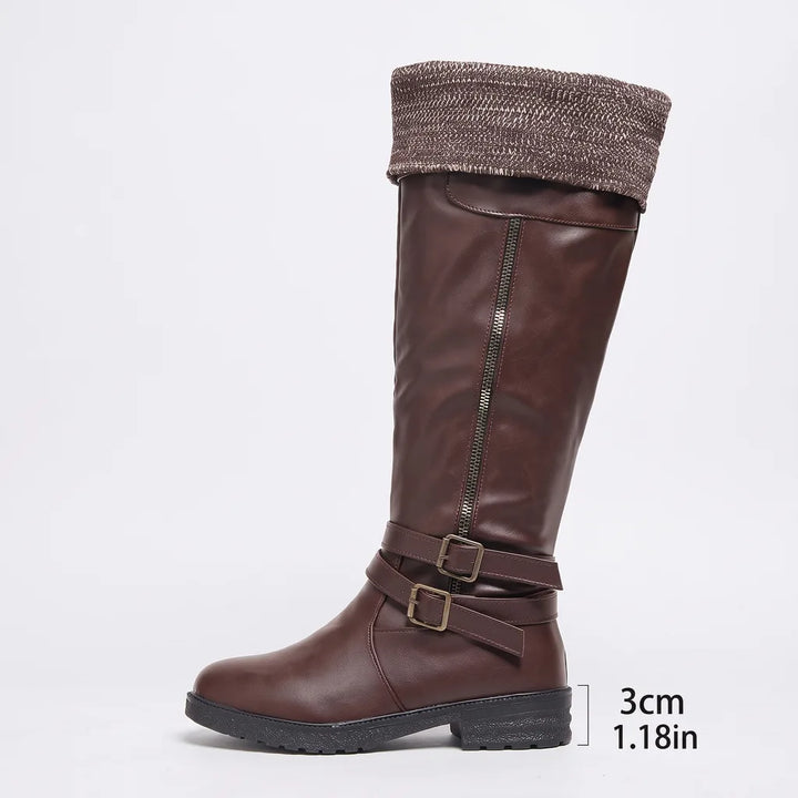 Women's Brown Lennon Low Heel Tall Boots
