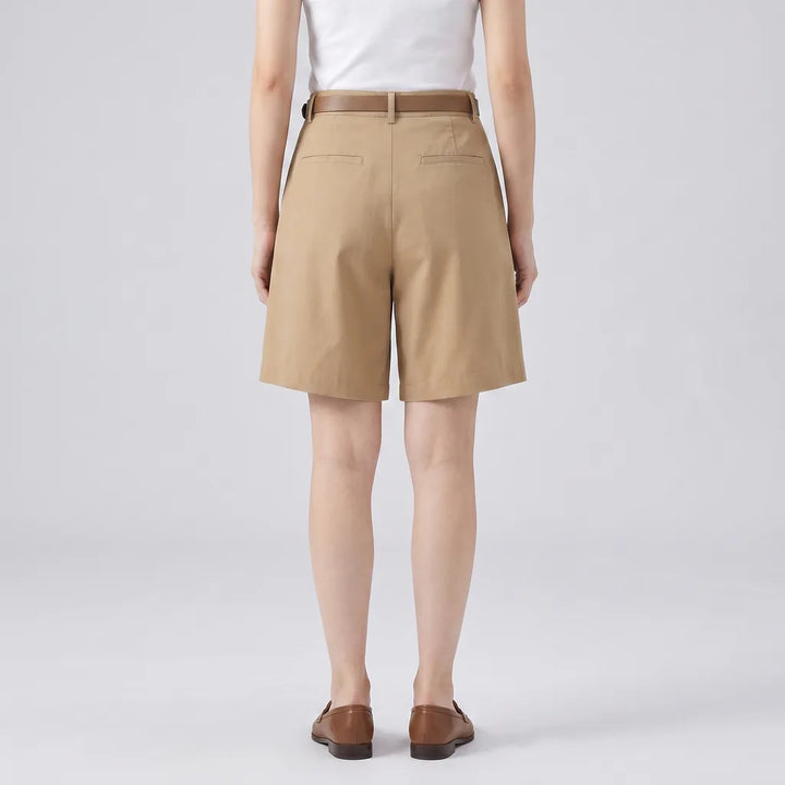 Women's Khaki (Belt Included) Percy High-Waist Cargo Shorts