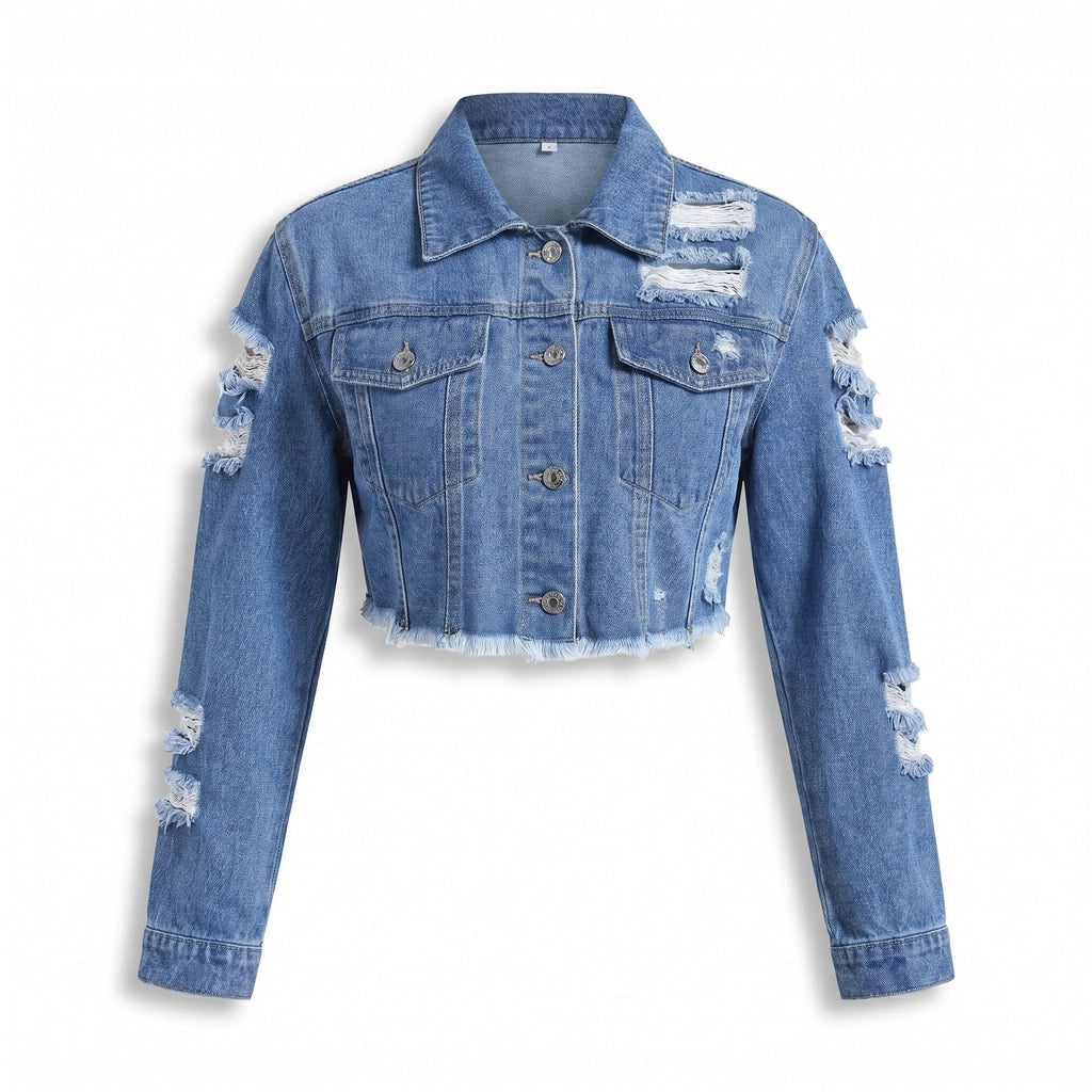 Elena Denim Jacket - Color:Blue;Size:XXS